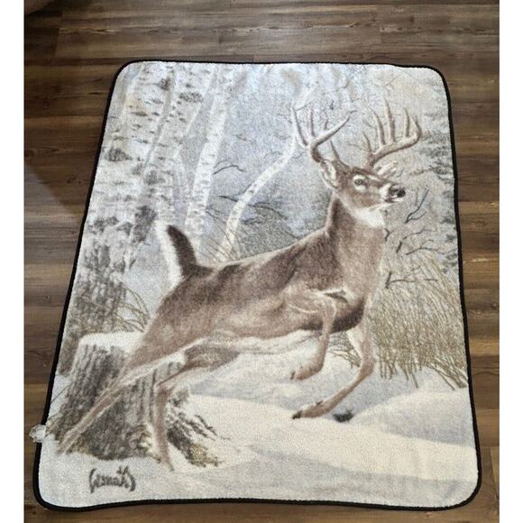 Al Agnew Winter Mountain‎ Deer Wall Art Tapestry Throw Blanket Cabincore Hunting - Picture 9 of 10